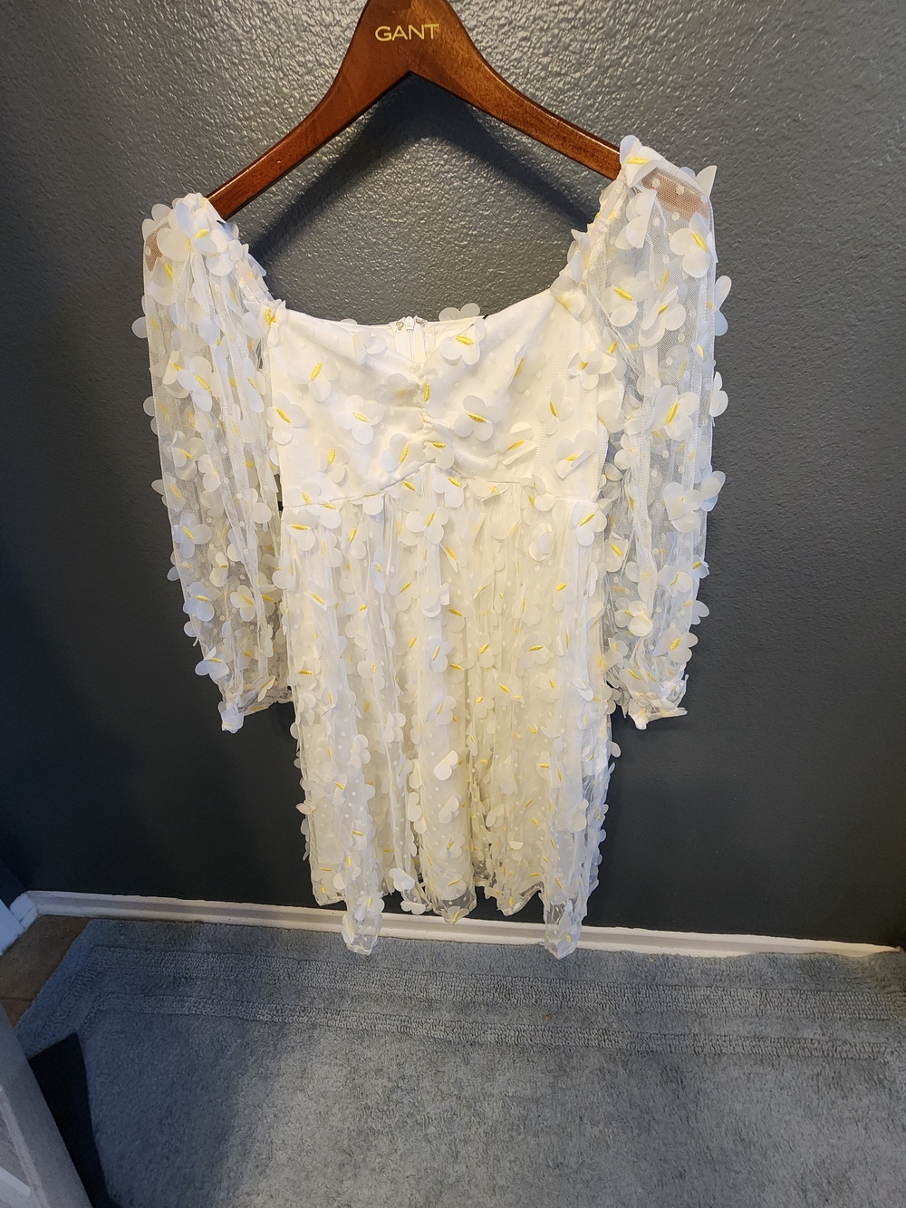 NWT Sweet Lemon 3D Floral Babydoll Mini Dress S